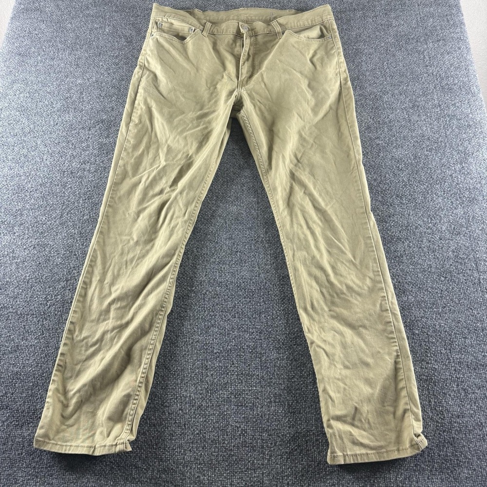Levis 511 Jeans Mens 38x32 Beige‎ Slim Tapered Stretch Denim Casual Pants